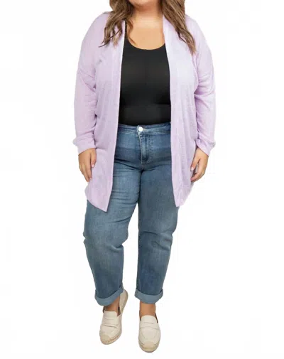 Nally & Millie Long Soft Cardigan In Lavender In Purple