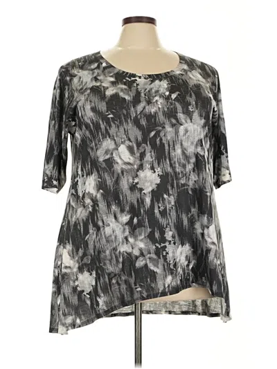 Pre-owned Nally & Millie Short Sleeve Blouse In Gray