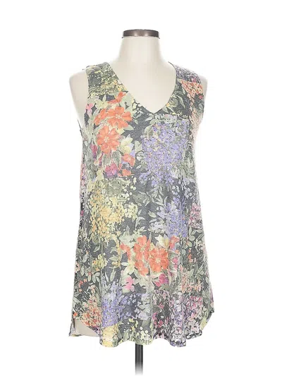 Pre-owned Nally & Millie Tank Top Gray Plunge Neckline Tops