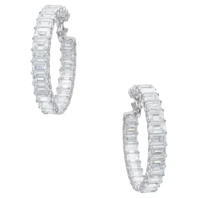 Pre-owned Nally Jewels All Gia Inside Out Diamond Hoop Earrings. In Multi