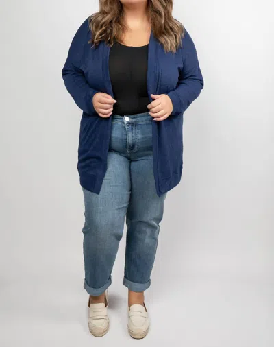 Nally & Millie Long Cardigan In Navy In Blue