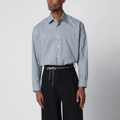 Namacheko Aquamarine Striped Cotton Shirt In Blue