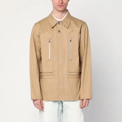 NAMACHEKO NAMACHEKO BEIGE OVERSHIRT JACKET IN COTTON
