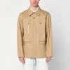 Namacheko Collared Cotton Jacket With Front Zip Pockets In Brown
