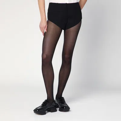 NAMACHEKO NAMACHEKO BLACK MINI SHORTS IN WOOL BLEND