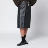 Namacheko Black Vintage-effect Leather Skirt In Black