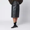 Namacheko Black Vintage-effect Leather Skirt In Black