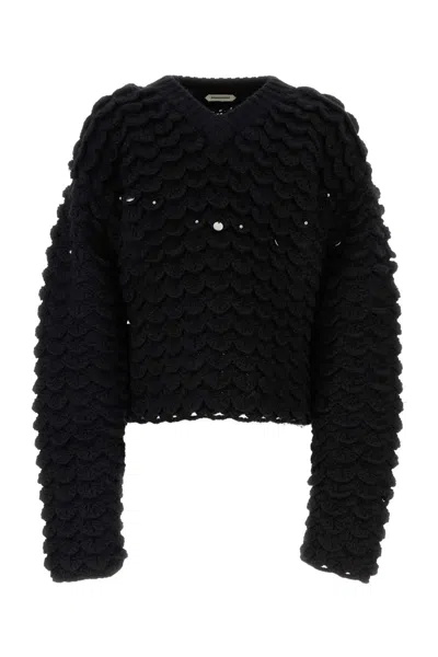 NAMACHEKO NAMACHEKO BLACK WOOL BLEND SWEATER