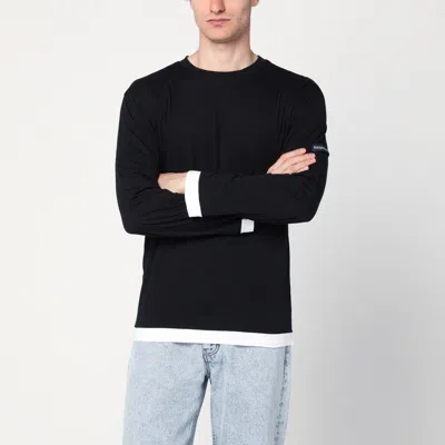 NAMACHEKO NAMACHEKO  BLACK/WHITE COTTON KNIT SHIRT