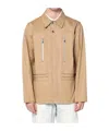 Namacheko Collared Cotton Jacket With Front Zip Pockets In Gold