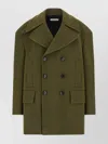 Namacheko Double-breasted Coat Featuring Structured Shoulders In Green