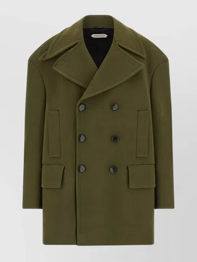 NAMACHEKO DOUBLE-BREASTED COAT FEATURING STRUCTURED SHOULDERS