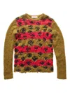 Namacheko Double Layer Intarsia Crewneck Sweater Green In Multi