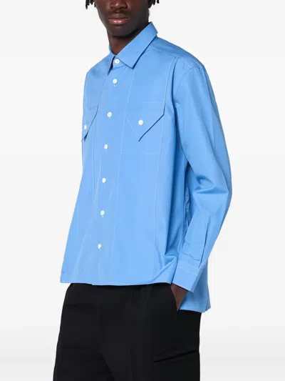 Namacheko Double-pocket Long-sleeve Shirt In Blue