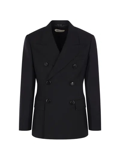 Namacheko Double-breasted Peak-lapel Blazer In Blue