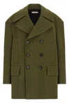 Namacheko Double-breasted Coat Featuring Structured Shoulders In Green