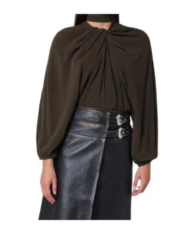 NAMACHEKO DRAPED SILK TOP