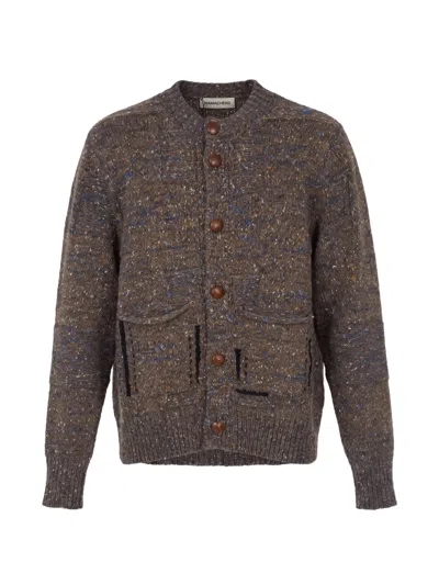Namacheko Elric Button-up Flecked Cardigan In Brown