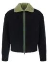 Namacheko Cardigan With Contrast Collar And Long Sleeves In Black