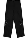 Namacheko Eyelet Detailing Wide-legged Trousers In Black