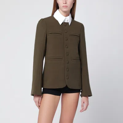 NAMACHEKO NAMACHEKO MOSS GREEN WOOL BLEND JACKET