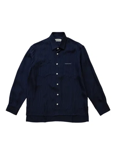 Namacheko Guardia Pinstripe Long-sleeve Shirt In Blue