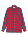 Namacheko Crimson Checkered Casual Shirt With Classic Collar In Red
