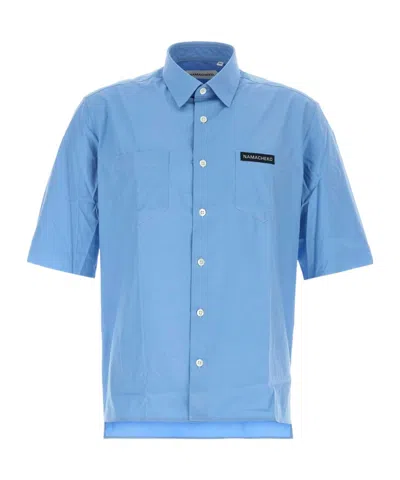 NAMACHEKO PATCH-POCKET POPLIN SHIRT