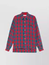 Namacheko Crimson Checkered Casual Shirt With Classic Collar In Red