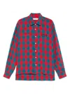Namacheko Crimson Checkered Casual Shirt With Classic Collar In Red