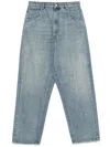 Namacheko Wide Hand Pilled Denim Trousers In Blue