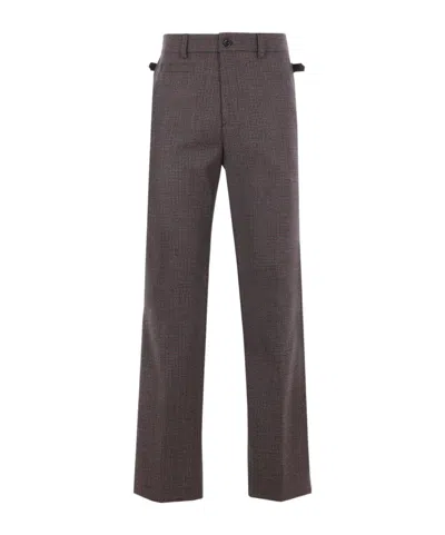 NAMACHEKO HOUNDSTOOTH WOOL TRACK PANTS