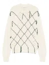 Namacheko Crewneck Sweater With Cut-out Diamond Pattern In Neutrals