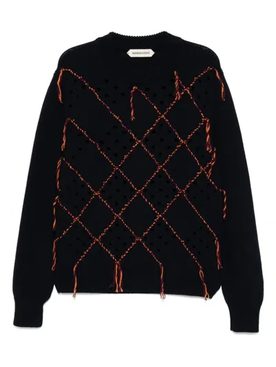 Namacheko Intarsia Quilt Crew-neck Jumper In Blue