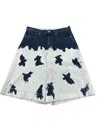 Namacheko Jwan Denim Shorts Bleached Cow Dark Blue In Blue