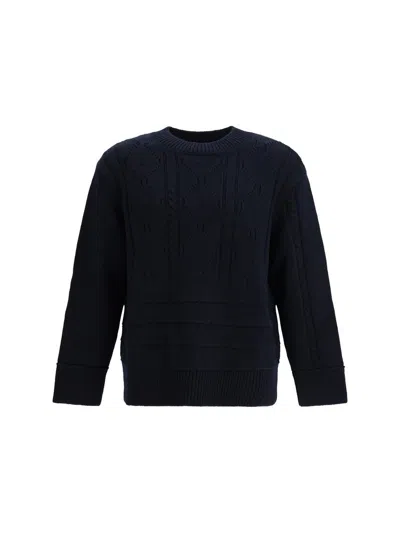 Namacheko Osterly Cable-knit Elbow-patch Sweater In Blue