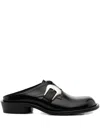 Namacheko Leather Monk Shoes In Black