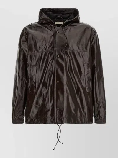 Namacheko Leather Padded Coat In Multi