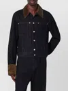 Namacheko Long Sleeve Denim Jacket With Velvet Trim In Multi