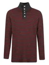 Namacheko Luther Striped Highneck Pullover In Gray