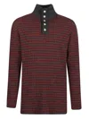 Namacheko Luther Striped Highneck Pullover In Red
