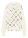 Namacheko Crewneck Sweater With Cut-out Diamond Pattern
