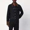 Namacheko Long Sleeve Denim Jacket With Velvet Trim In Black