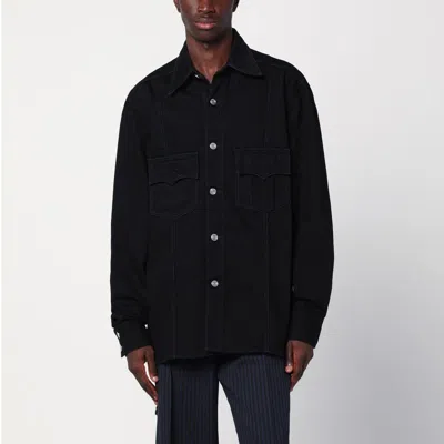 Namacheko Denim Shirt Jacket Featuring Chest Pockets In Animal Print