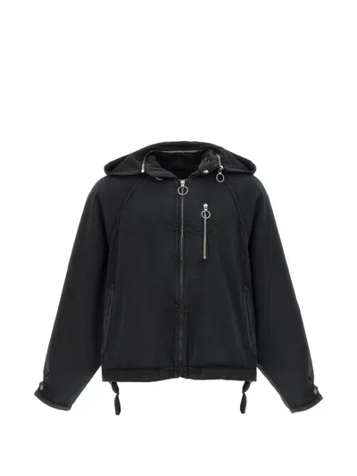 Namacheko Midia Hooded Coat Adjustable Cuffs Snaps In Black