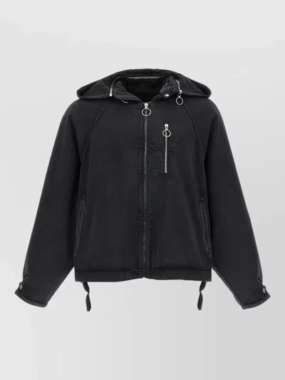 Namacheko Midia Hooded Coat Adjustable Cuffs Snaps In Black