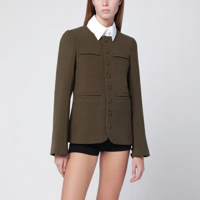 NAMACHEKO MOSS GREEN WOOL-BLEND JACKET