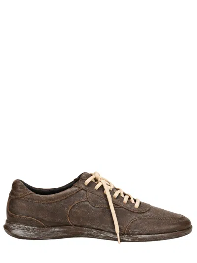 Namacheko Osterly Distressed Brown Leather Sneakers In Multi