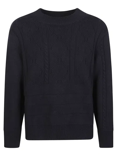 Namacheko Osterly Leather Elbow Patch Sweater In Black