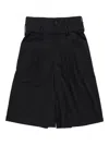 Namacheko Wide-leg Dark Navy Blue Cotton Bermuda Shorts In Black